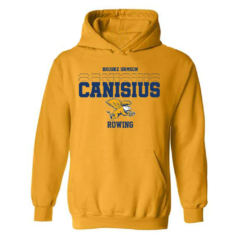 Canisius - NCAA Women's Rowing : Brooke Urmson - Classic Fashion Shersey Hooded Sweatshirt Hoodie with Hem Applique Textured Unique Canisius - NCAA Women's Rowing : Brooke Urmson - Classic Fashion Shersey Hooded Sweatshirt Hoodie with Hem Applique Textured Unique