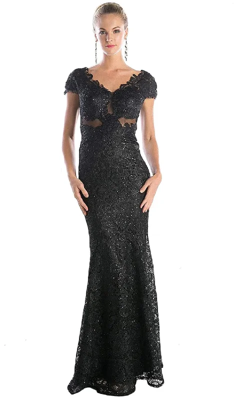 Ladivine CF065 - V-Neck Short Sleeve Mother of the Bride Dress Turtleneck Warm Winter Ladivine CF065 - V-Neck Short Sleeve Mother of the Bride Dress Turtleneck Warm Winter