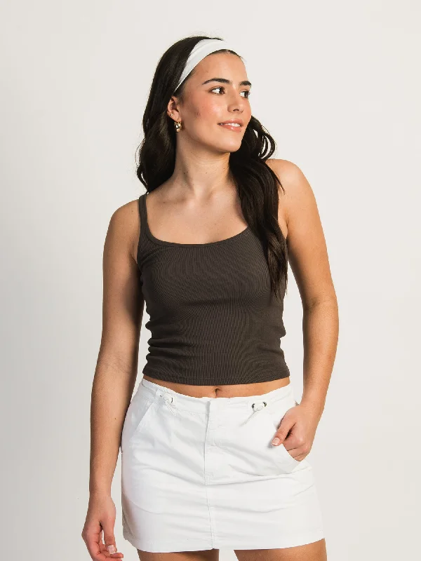 HARLOW SARAH TANK TOP - CHARCOAL beige tank top