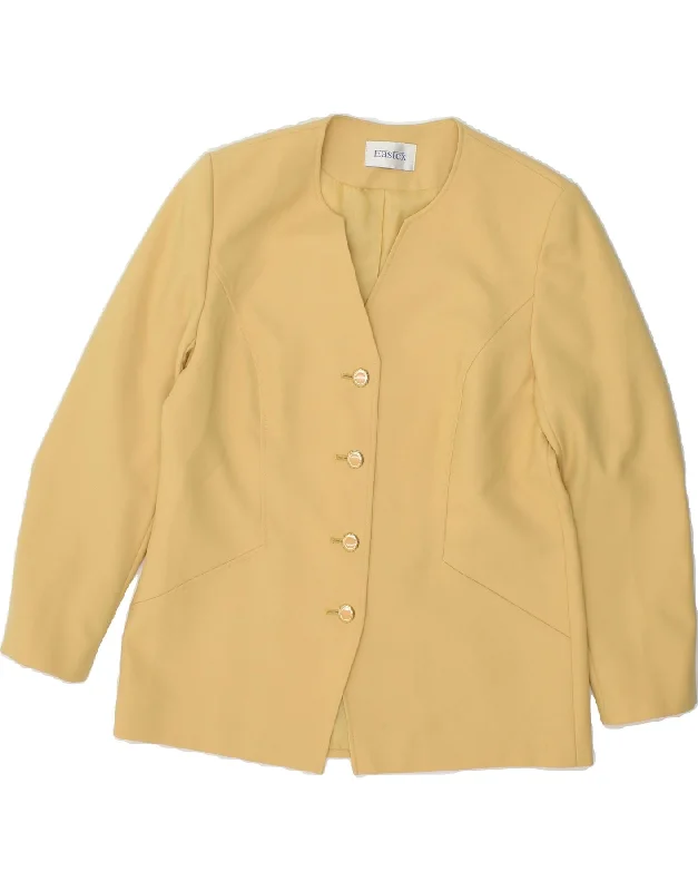 EASTEX Womens 4 Button Blazer Jacket UK 14 Large Yellow Polyester Satin Jacket Silk Jacket Chiffon Jacket EASTEX Womens 4 Button Blazer Jacket UK 14 Large Yellow Polyester Satin Jacket Silk Jacket Chiffon Jacket