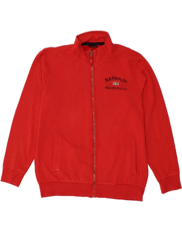 NAPAPIJRI Womens Tracksuit Top Jacket UK 18 XL Red Cotton V-Neck Jacket Boat Neck Jacket Square Neck Jacket NAPAPIJRI Womens Tracksuit Top Jacket UK 18 XL Red Cotton V-Neck Jacket Boat Neck Jacket Square Neck Jacket