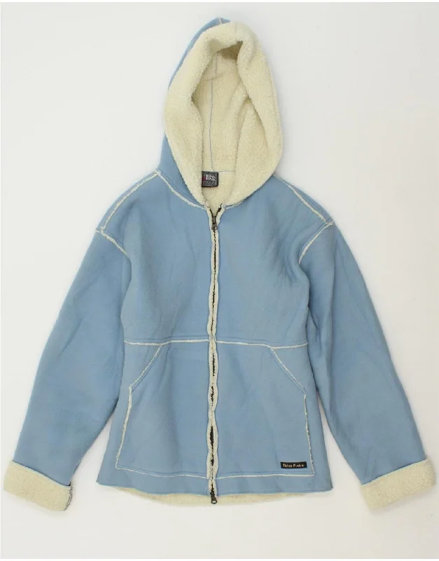 THINK PINK Womens Hooded Fleece Jacket UK 14 Medium Blue Toggled Jacket Drawstring Jacket Belted Jacket THINK PINK Womens Hooded Fleece Jacket UK 14 Medium Blue Toggled Jacket Drawstring Jacket Belted Jacket