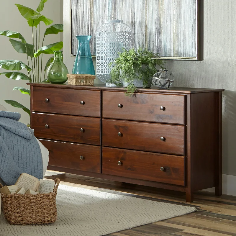 Shaker 6-Drawer Dresser Square Neckline Feminine