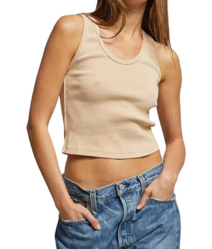 Blondie Tank Top In Sand Dune cherry red tank