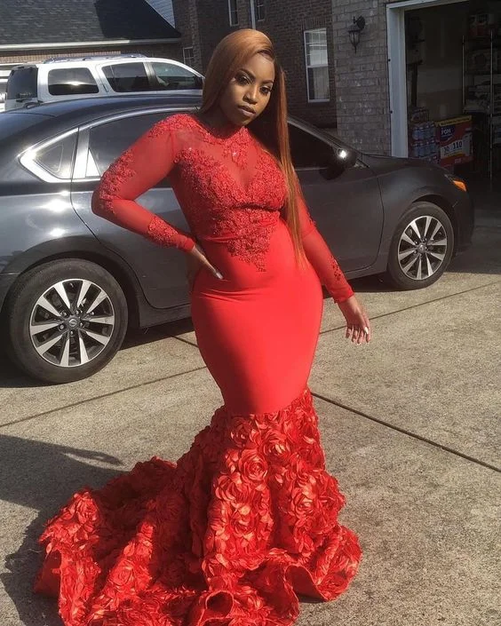 African Long Sleeves Prom Dress High Neck Lace Appliques Beaded 3D Flowers Plus Size Evening Dresses Long Party Gowns cg8544 African Long Sleeves Prom Dress High Neck Lace Appliques Beaded 3D Flowers Plus Size Evening Dresses Long Party Gowns cg8544