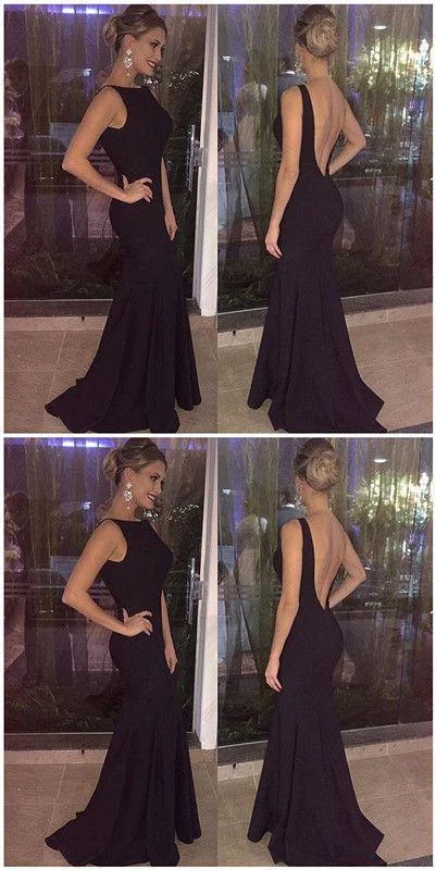 Black Elegant Evening Gowns, Charming Mermaid Formal Dress, Prom Dress C1546