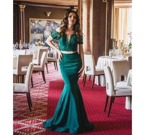Green Mermaid Long Prom Dress,Prom Dresses    cg9247