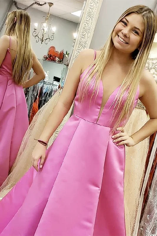 Charming V neck Satin Prom Dress, Long Evening Dress, Graduation Dress for Teens cg8712 Charming V neck Satin Prom Dress, Long Evening Dress, Graduation Dress for Teens cg8712