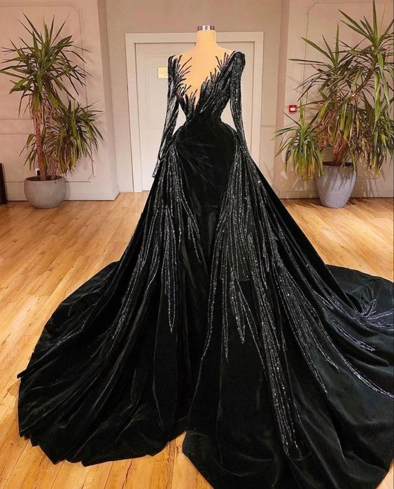 High quality sequins long prom dress evening dress C1607