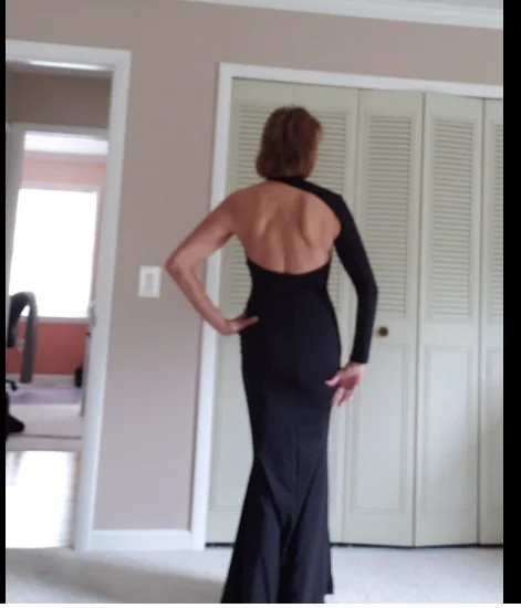 Women's sexy elegant one-shoulder open back evening dress long dress C1892