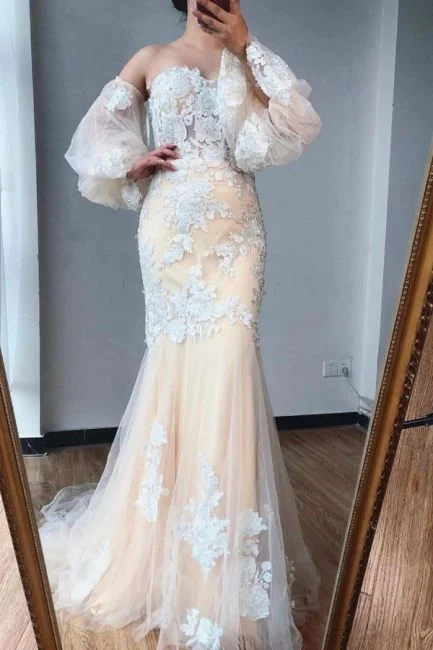 Evening dress long with sleeves | Gorgeous evening dresses with lace C1617