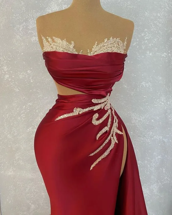 Mermaid Unique Evening Dresses With High Split C1760