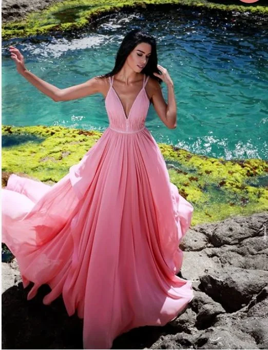 V-neck Long Prom Dresses 8th Graduation Dress Custom-made School Dance Dress  cg8786