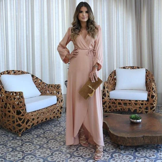 Sexy Long Sleeves Prom Dress , Chiffon Prom Dress  cg8914