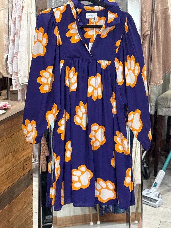 Purple Tiger Paw Print Dress