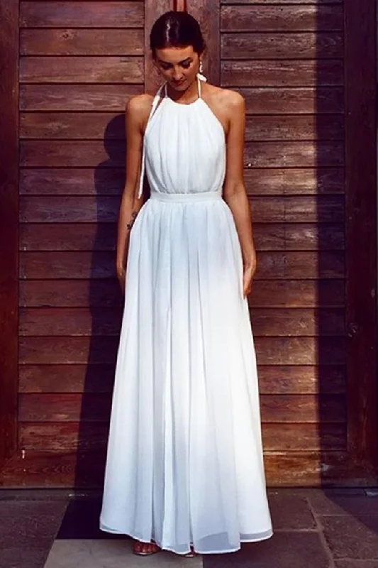 A Line Halter Neck White Long Prom Dress, Halter Neck White Formal Graduation Evening Dress, White Bridesmaid Dress cg18822 Tunics stripes playful A Line Halter Neck White Long Prom Dress, Halter Neck White Formal Graduation Evening Dress, White Bridesmaid Dress cg18822 Tunics stripes playful