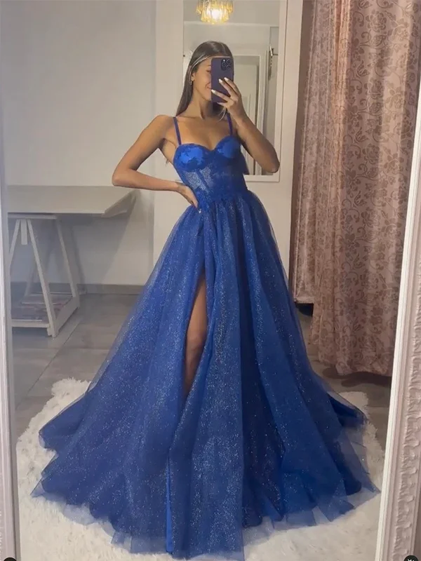 A Line Sweetheart Neck Tulle Lace Blue Long Prom Dresses, Blue Lace Tulle Long Formal Evening Dresses Boatneck Modish Everyday A Line Sweetheart Neck Tulle Lace Blue Long Prom Dresses, Blue Lace Tulle Long Formal Evening Dresses Boatneck Modish Everyday