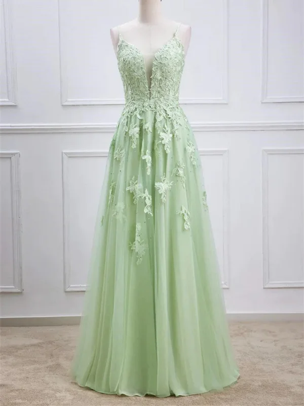 A Line V Neck Beaded Green Lace Long Prom Dresses, V Neck Beaded Green Lace Long Formal Evening Dresses Boat Neckline Classic A Line V Neck Beaded Green Lace Long Prom Dresses, V Neck Beaded Green Lace Long Formal Evening Dresses Boat Neckline Classic
