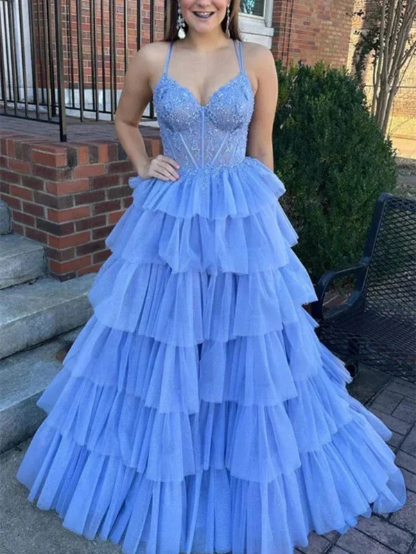A Line V Neck Open Back Layered Lilac Lace Long Prom Dresses, Lilac Backless Lace Formal Evening Dresses Shift Classic Vintage A Line V Neck Open Back Layered Lilac Lace Long Prom Dresses, Lilac Backless Lace Formal Evening Dresses Shift Classic Vintage