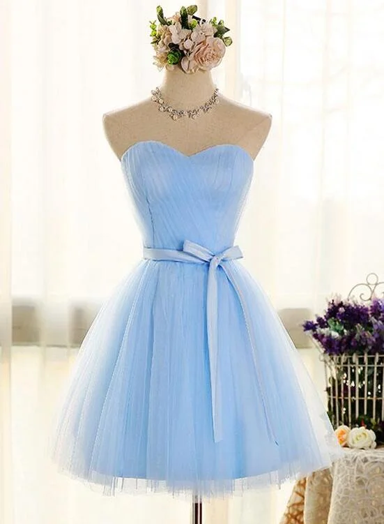 Adorable Light Blue Tulle with Bow Formal Dress, Cute Party Dress 2019, Homecoming Dress Tunics Cozy soft Adorable Light Blue Tulle with Bow Formal Dress, Cute Party Dress 2019, Homecoming Dress Tunics Cozy soft
