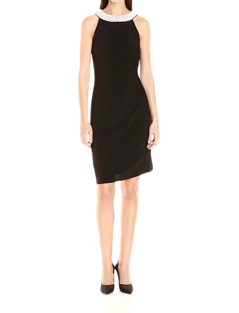 Adrianna Papell AP1D100522 Short Cocktail Party Dress Tunics Formal black