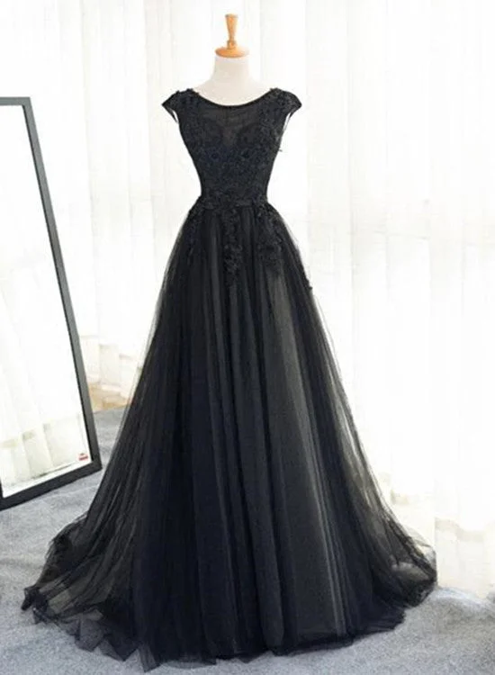 Beautiful Black Tulle Evening Party Dress, Black Party Dress , Formal Dress Tunics Fleece cozy Beautiful Black Tulle Evening Party Dress, Black Party Dress , Formal Dress Tunics Fleece cozy