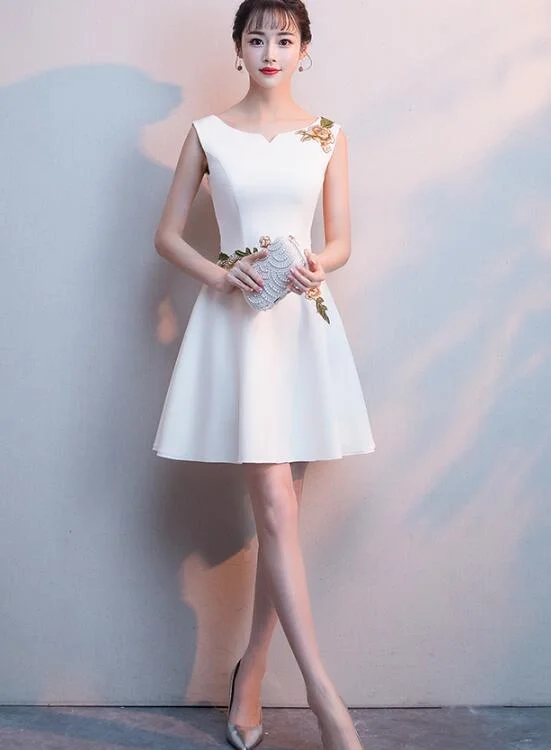 Beautiful White Simple Short Graduation Dress, Lovely Short Party Dress Tunics Stylish modern Beautiful White Simple Short Graduation Dress, Lovely Short Party Dress Tunics Stylish modern