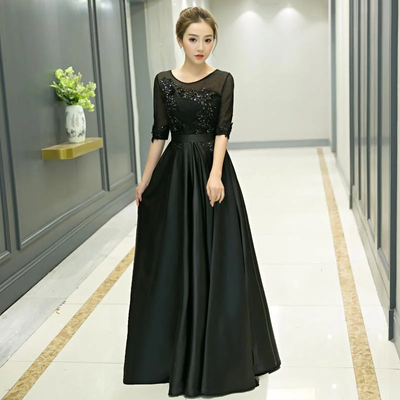 Black Satin Tulle Top Short Sleeves Bridesmaid Dress, Black Long Prom Dress Party Dress cg18602 Tunics Lace romantic Black Satin Tulle Top Short Sleeves Bridesmaid Dress, Black Long Prom Dress Party Dress cg18602 Tunics Lace romantic