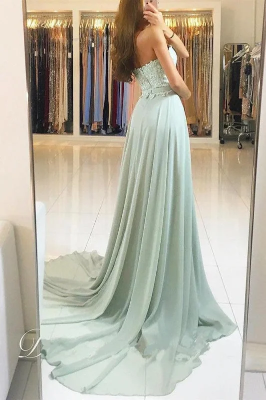 Elegant Sweetheart Lace and Chiffon Backless Prom Sweep Train Evening Dress Tunics Trousers formal Elegant Sweetheart Lace and Chiffon Backless Prom Sweep Train Evening Dress Tunics Trousers formal