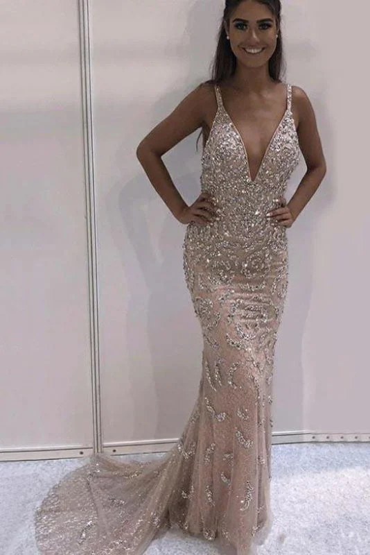 Glorious Sleek Wonderful Sexy Deep V Neck Backless Prom with Beading Sparkly Sleeveless Evening Dress Tunics Yoga stretchy Glorious Sleek Wonderful Sexy Deep V Neck Backless Prom with Beading Sparkly Sleeveless Evening Dress Tunics Yoga stretchy