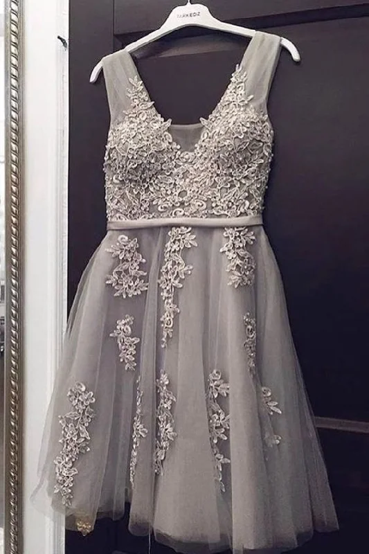 grey short bridesmaid dress party dress Homecoming Dress cg16271 Boatneck Modish Everyday grey short bridesmaid dress party dress Homecoming Dress cg16271 Boatneck Modish Everyday