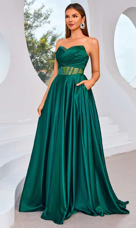 J'Adore Dresses J25007 - Illusion Waist Strapless Evening Dress Tunics Business professional J'Adore Dresses J25007 - Illusion Waist Strapless Evening Dress Tunics Business professional