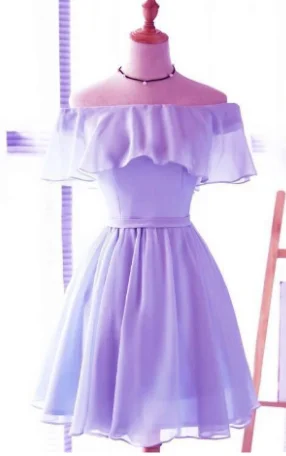 Lavender Chiffon Off Shoulder Short Bridesmaid Dresses, Cute Homecoming Dress, Lovely Party Dresses cg968 Satin Halter Glamorous Lavender Chiffon Off Shoulder Short Bridesmaid Dresses, Cute Homecoming Dress, Lovely Party Dresses cg968 Satin Halter Glamorous
