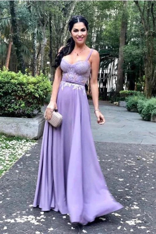 Lavender Spaghetti Strap Sleeveless Floor Length Appliqued Prom Evening Dress Tunics Corduroy durable Lavender Spaghetti Strap Sleeveless Floor Length Appliqued Prom Evening Dress Tunics Corduroy durable