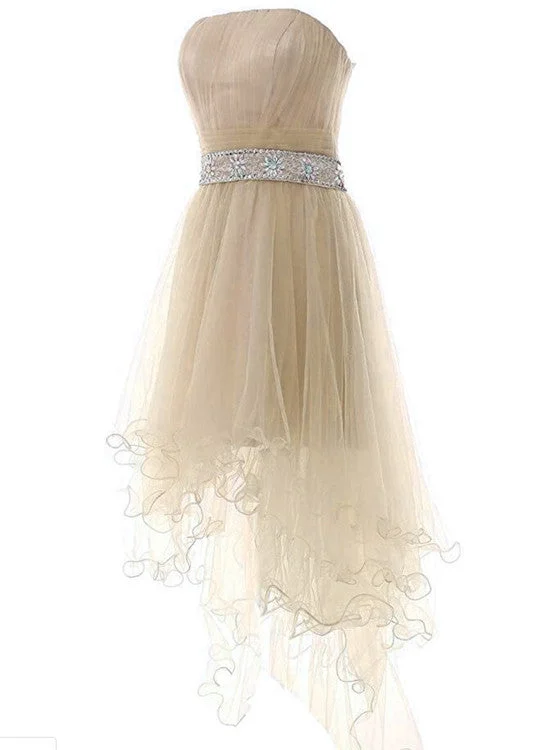 Light Champagne High Low New Party Dress, Homecoming Dresses Tunics Hiking breathable Light Champagne High Low New Party Dress, Homecoming Dresses Tunics Hiking breathable