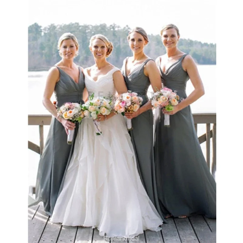 Long Grey V-neck Chiffon Wedding Party Dress, Cheap Simple Bridesmaid Dresses, BD0496 Tunics Sale discount Long Grey V-neck Chiffon Wedding Party Dress, Cheap Simple Bridesmaid Dresses, BD0496 Tunics Sale discount