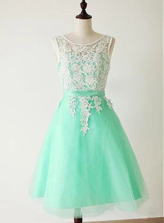 Mint Green Tulle with Elegant Applique Bridesmaid Dress, Wedding Party Dress Tunics Chic fashionable Mint Green Tulle with Elegant Applique Bridesmaid Dress, Wedding Party Dress Tunics Chic fashionable