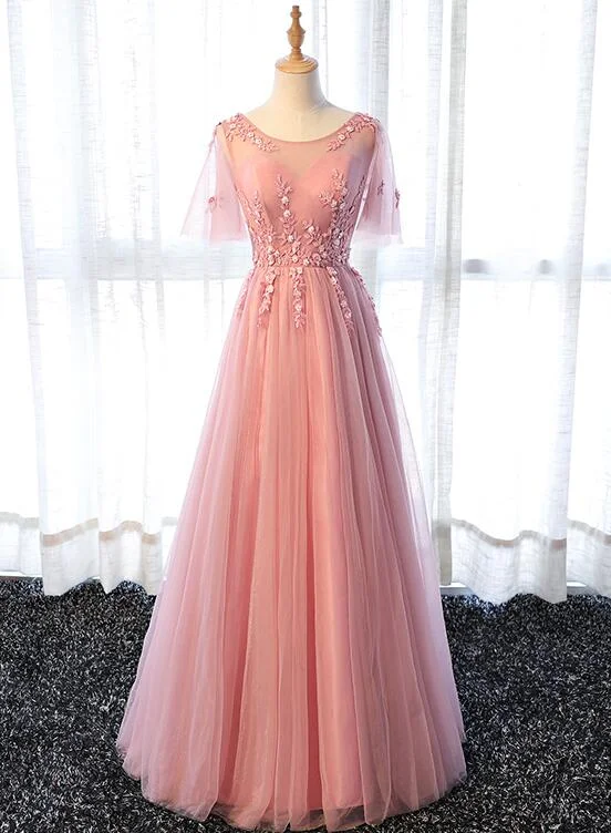 Pink Tulle Elegant Party Dress Long, Handmade Formal Gowns , Prom Dress Tunics Wedding white Pink Tulle Elegant Party Dress Long, Handmade Formal Gowns , Prom Dress Tunics Wedding white