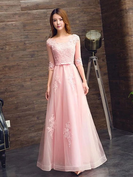 Pink Tulle A-line Prom Dress with Lace, Simple Pretty Bridesmaid Dress, Party Dress cg18869 Tunics Modern contemporary Pink Tulle A-line Prom Dress with Lace, Simple Pretty Bridesmaid Dress, Party Dress cg18869 Tunics Modern contemporary