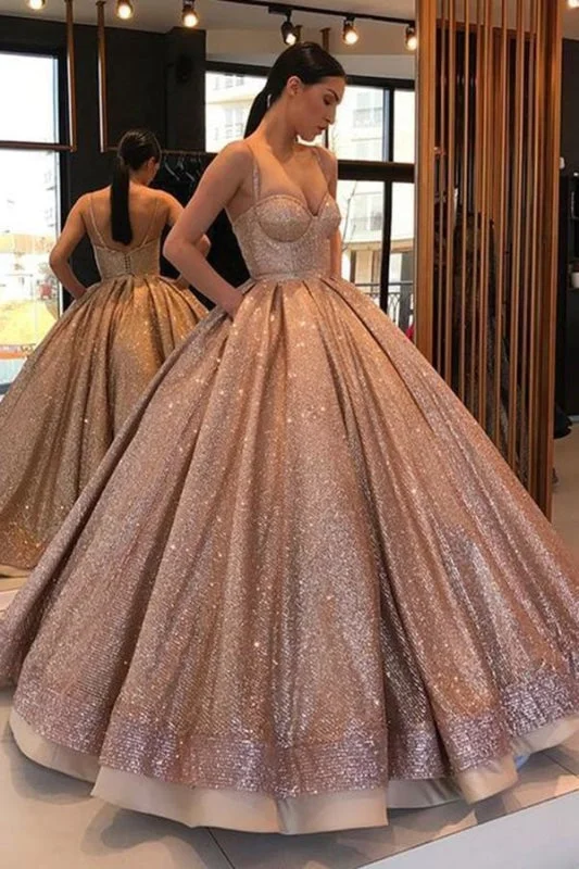 Shiny Spaghetti Strap Ball Gown Sweetheart Prom Floor Length Sequin Party Dress Tunics Gym athletic Shiny Spaghetti Strap Ball Gown Sweetheart Prom Floor Length Sequin Party Dress Tunics Gym athletic