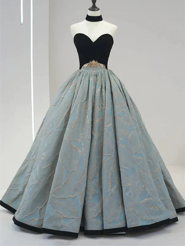 Stylish Black Velvet and Jacquard Fabric Long Prom Dresses, Strapless Black Velvet and Jacquard Fabric Long Formal Evening Dresses Tunics Prom sequined Stylish Black Velvet and Jacquard Fabric Long Prom Dresses, Strapless Black Velvet and Jacquard Fabric Long Formal Evening Dresses Tunics Prom sequined