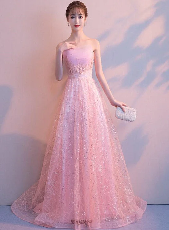 Stylish Pink Tulle Floor Length Party Dress, Lovely Pink Gown Tunics Cozy comfortable Stylish Pink Tulle Floor Length Party Dress, Lovely Pink Gown Tunics Cozy comfortable