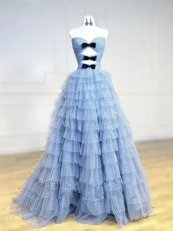 Unique Sweetheart Neck Blue Tulle Long Prom Dresses, Sweetheart Neck Tulle Blue Long Formal Evening Dresses Tunics Fashionable trendy Unique Sweetheart Neck Blue Tulle Long Prom Dresses, Sweetheart Neck Tulle Blue Long Formal Evening Dresses Tunics Fashionable trendy