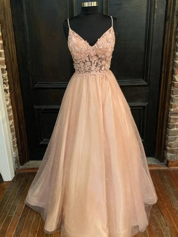 V Neck Blush Pink Lace Long Prom Dresses, V Neck Blush Pink Long Formal Evening Dresses Tunics Long Elegant V Neck Blush Pink Lace Long Prom Dresses, V Neck Blush Pink Long Formal Evening Dresses Tunics Long Elegant