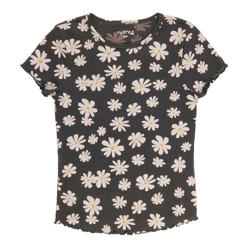 mySTYLE Women's Floral Tee Solid Print Embellished