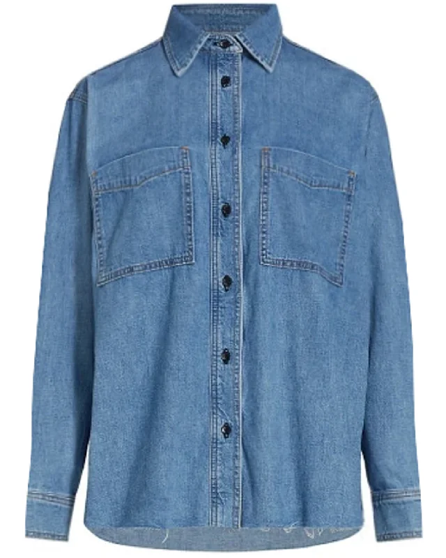 Oversized Denim Shirt in Palm Canyon Elegant Classic Vintage