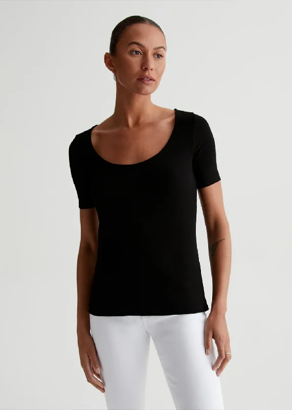 Jaxon Scoop T-Shirt Lace Blend Ribbed Blend Corduroy Blend