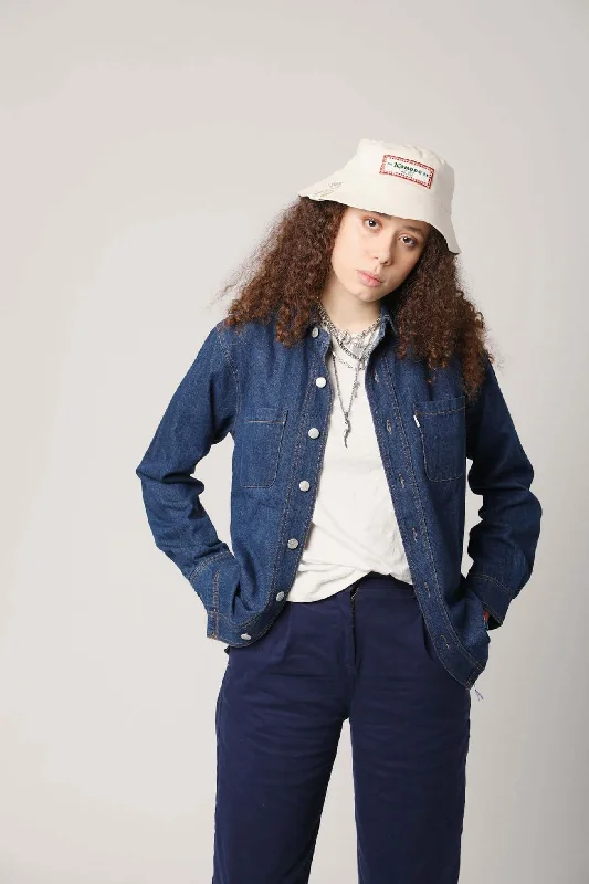 JEAN Organic Cotton Shirt Indigo Blue Modern Contemporary Chic