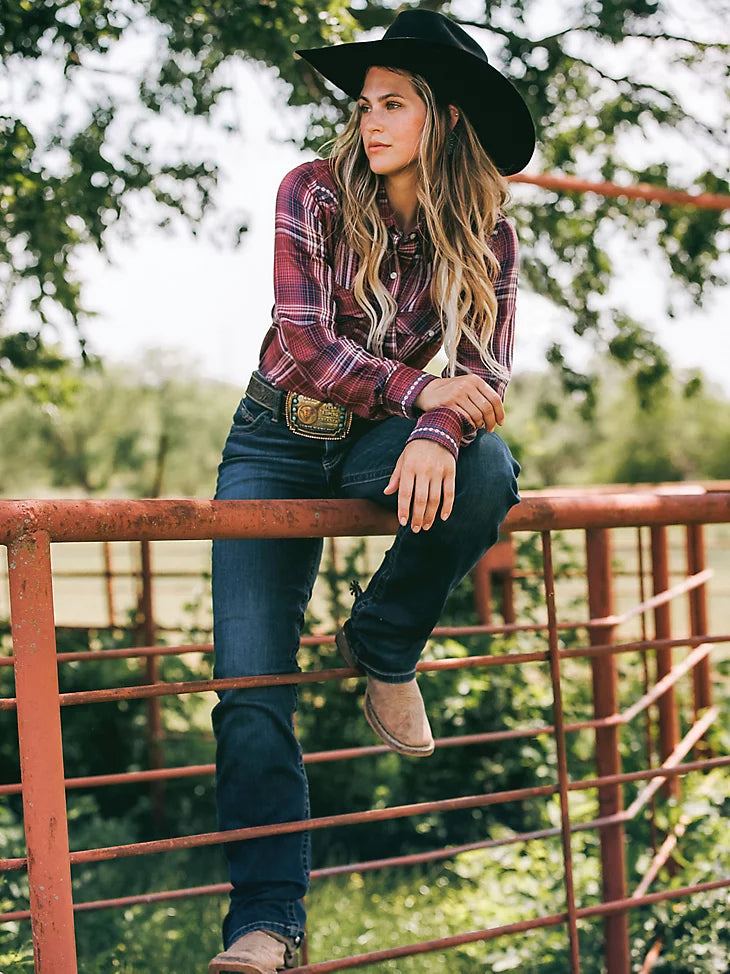 Ladies Wrangler Retro Long Sleeve Embroidered Yoke Western Snap Shirt in Cru - 112321237 Solid Print Embellished Ladies Wrangler Retro Long Sleeve Embroidered Yoke Western Snap Shirt in Cru - 112321237 Solid Print Embellished