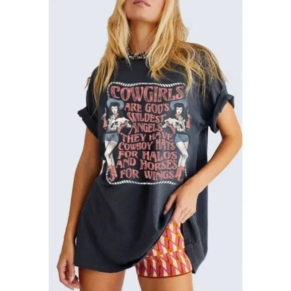 Mineral Black Cowgirls Are Gold Wildest Angels Oversized Graphic T-Shirt Tee Top Lace Blend Ribbed Blend Corduroy Blend Mineral Black Cowgirls Are Gold Wildest Angels Oversized Graphic T-Shirt Tee Top Lace Blend Ribbed Blend Corduroy Blend